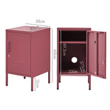 98765-ArtissIn Bedside Table Metal Cabinet - MINI Pink