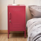 98765-ArtissIn Bedside Table Metal Cabinet - MINI Pink