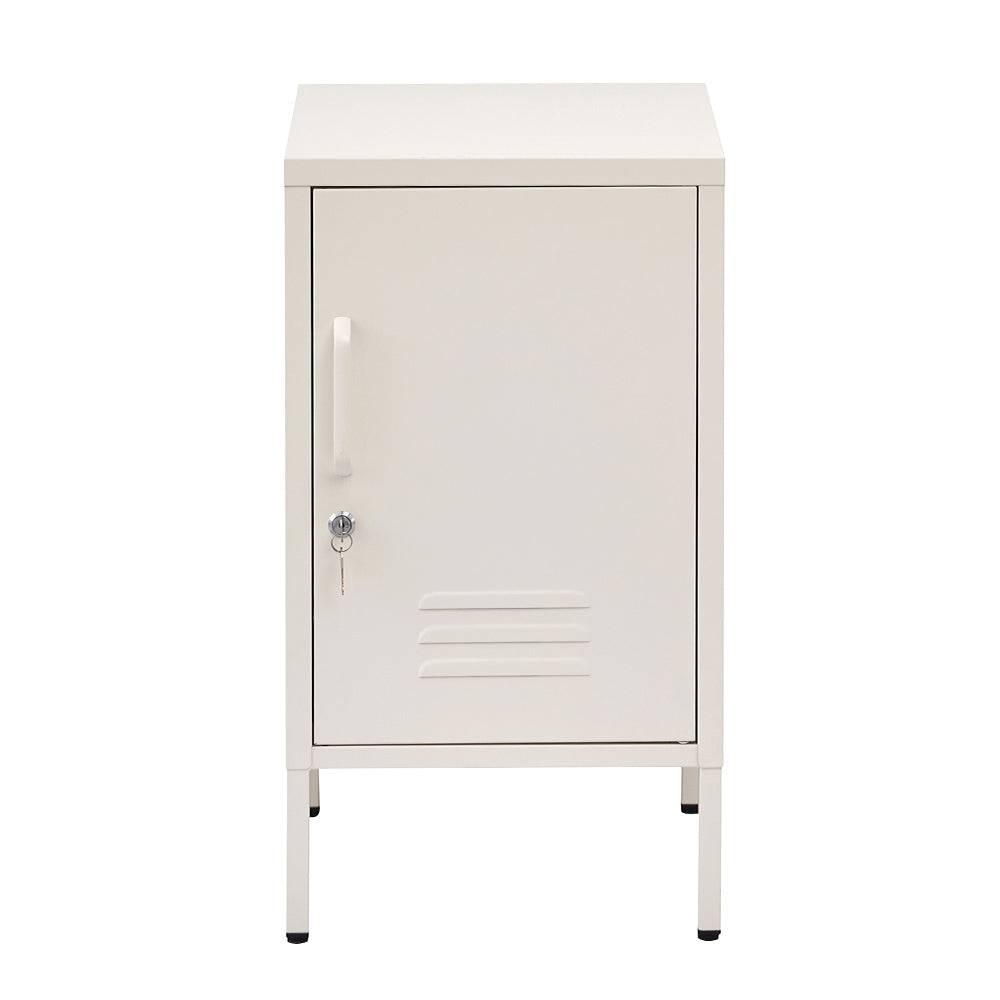 Bedside Tables: Artiss Bedside Table Metal Cabinet - White