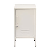 Artiss Bedside Table Metal Cabinet - White