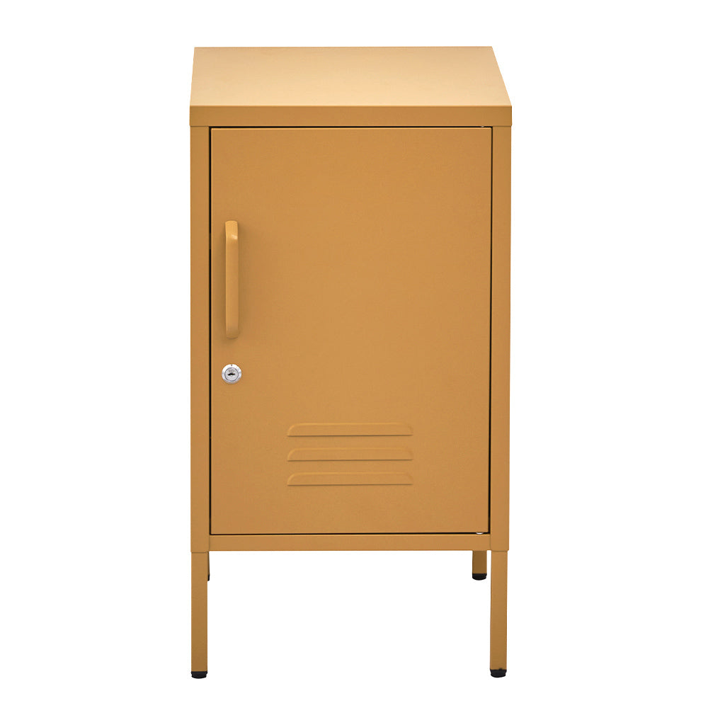 Bedside Tables: Artiss Bedside Table Metal Cabinet - Yellow