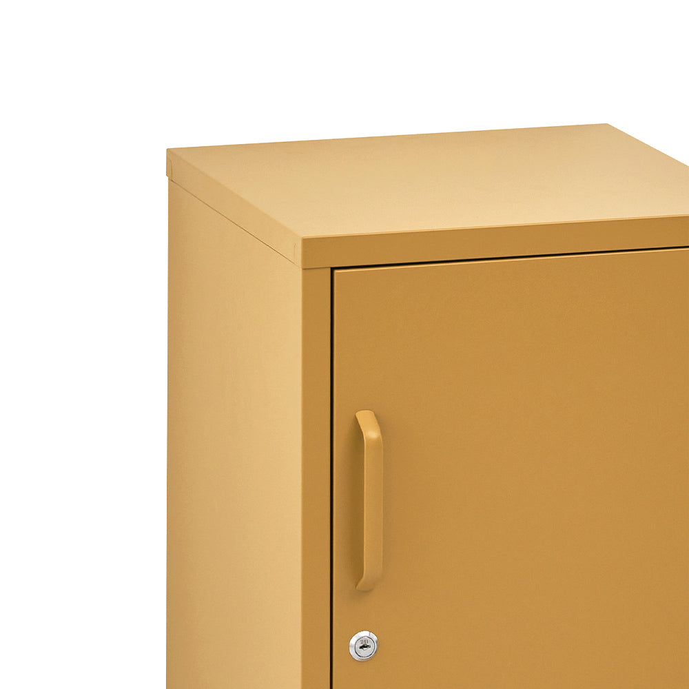 Bedside Tables: Artiss Bedside Table Metal Cabinet - Yellow