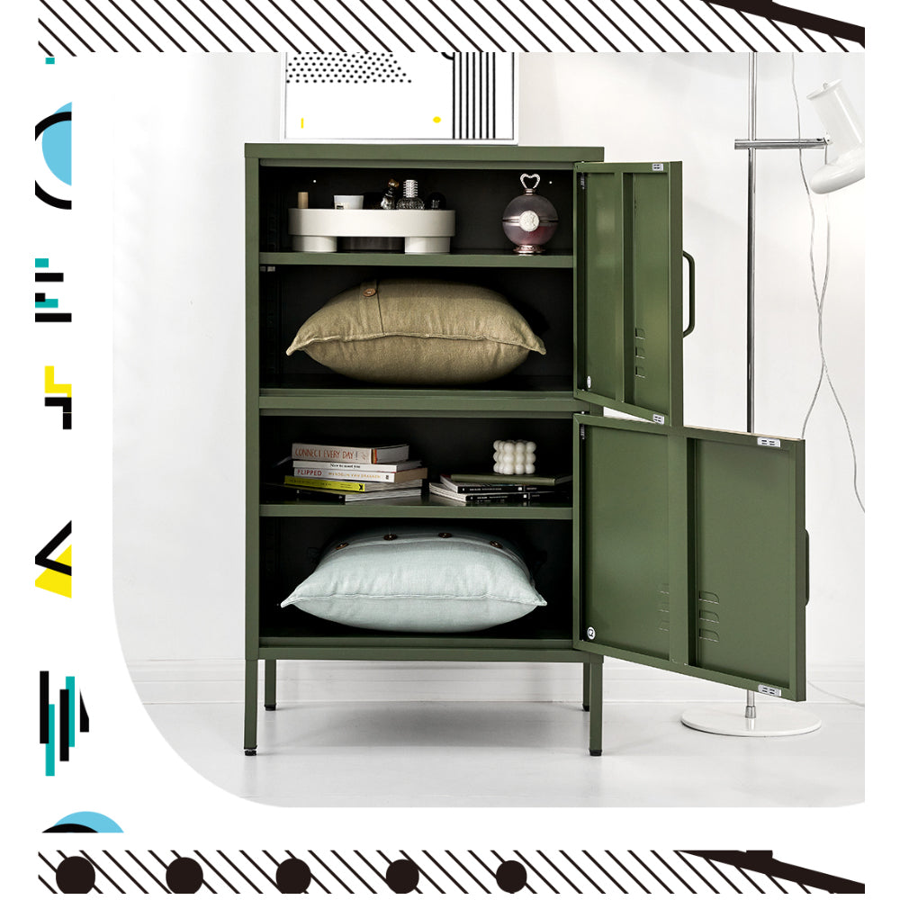 Buffets & Sideboards: Artiss Buffet Sideboard Metal Cabinet - DOUBLE Green