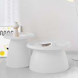 Coffee Tables: Artiss Coffee Table Round 71CM Plastic White