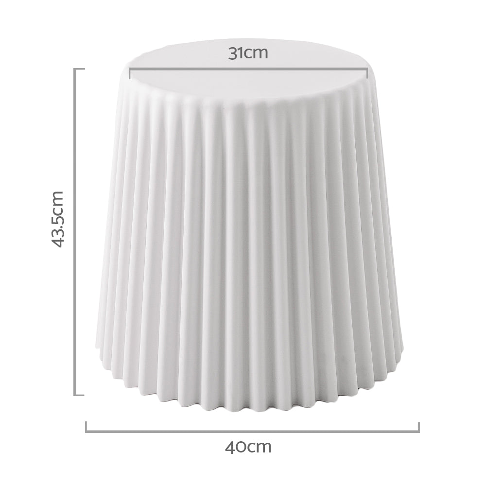 Table & Bar Stools: Artiss 2x Bar Stools Cupcake Plastic Foot Stool White