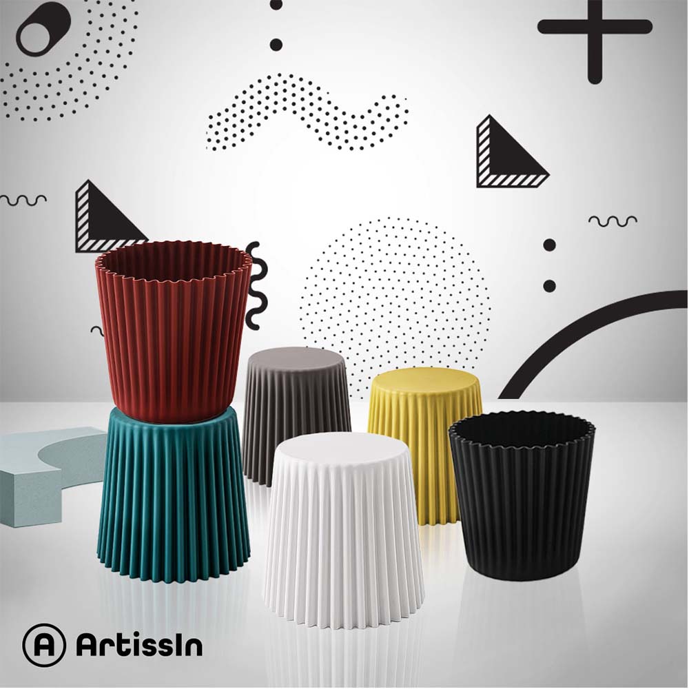 Table & Bar Stools: Artiss 2x Bar Stools Cupcake Plastic Foot Stool White