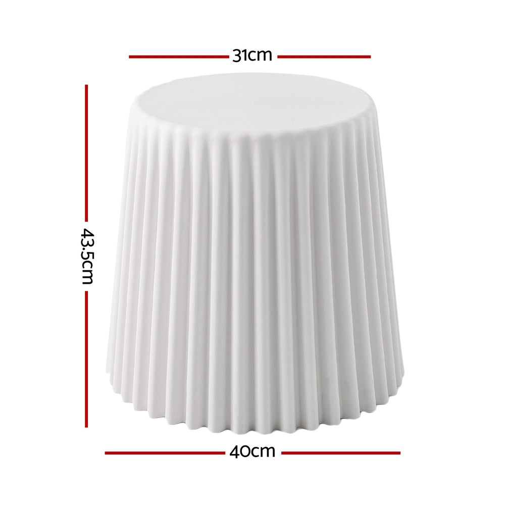 Table & Bar Stools: Artiss Set of 4 Cupcake Bar Stools Stackable Foot Stool White
