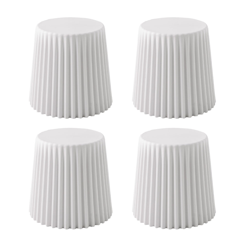 Table & Bar Stools: Artiss Set of 4 Cupcake Bar Stools Stackable Foot Stool White