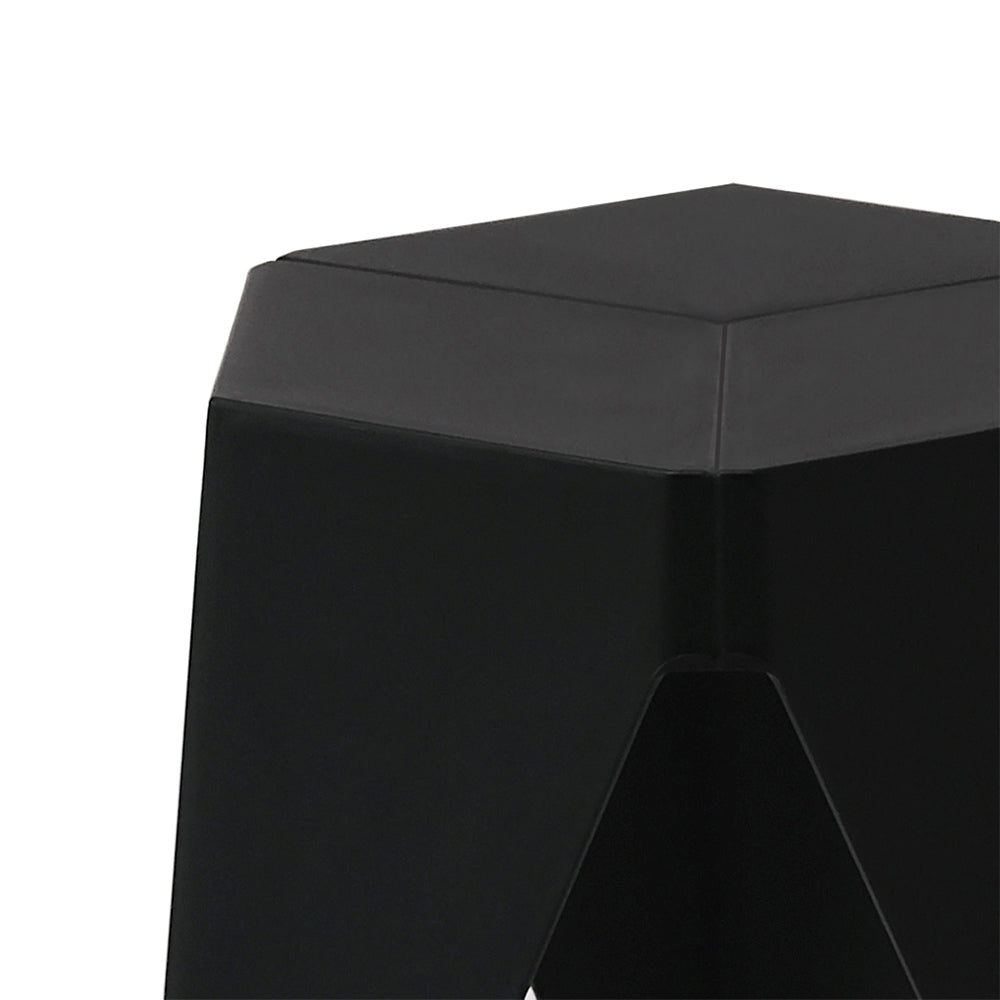 Table & Bar Stools: Artiss 2x Bar Stools Puzzle Plastic Foot Stool Black