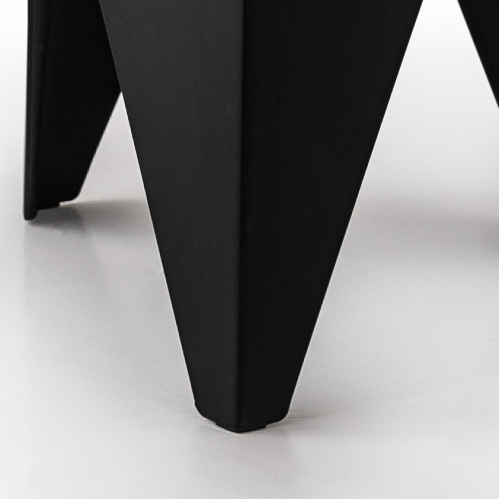 Table & Bar Stools: Artiss 4PC Puzzle Stool Plastic Bar Stools Stackable Black