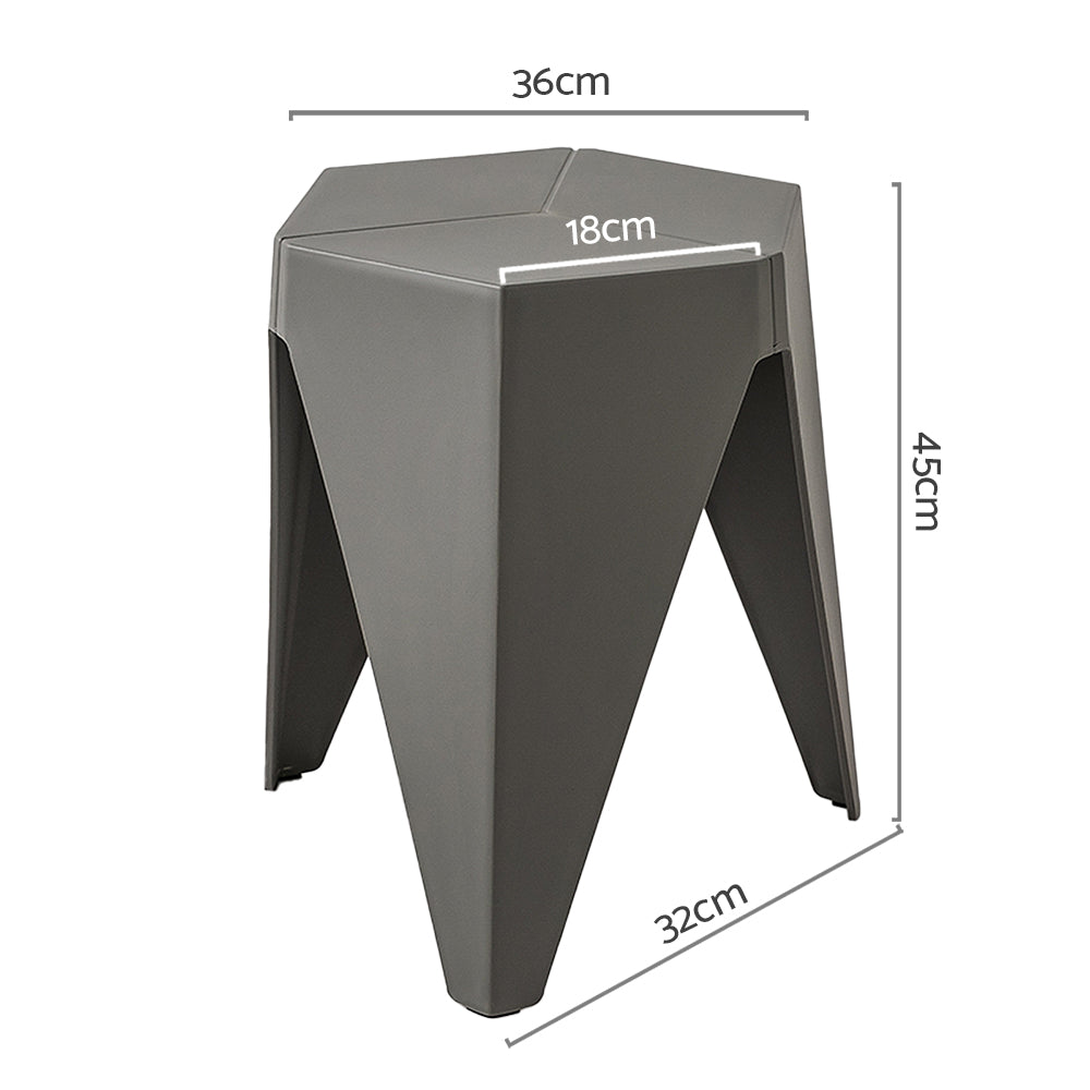 Table & Bar Stools: Artiss 2x Bar Stools Puzzle Plastic Foot Stool Grey
