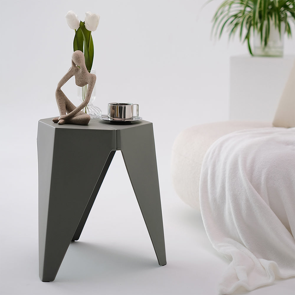 Table & Bar Stools: Artiss 2x Bar Stools Puzzle Plastic Foot Stool Grey