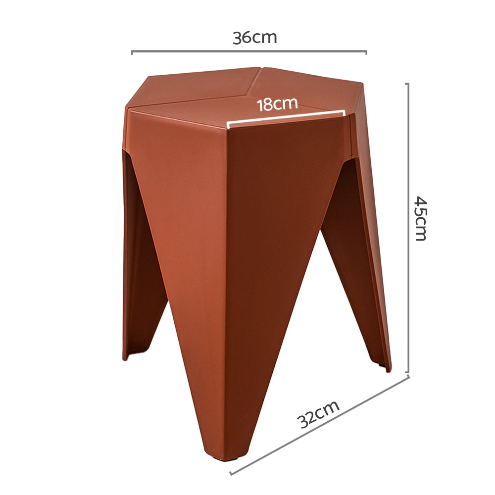 Table & Bar Stools: Artiss 2x Bar Stools Puzzle Plastic Foot Stool Red