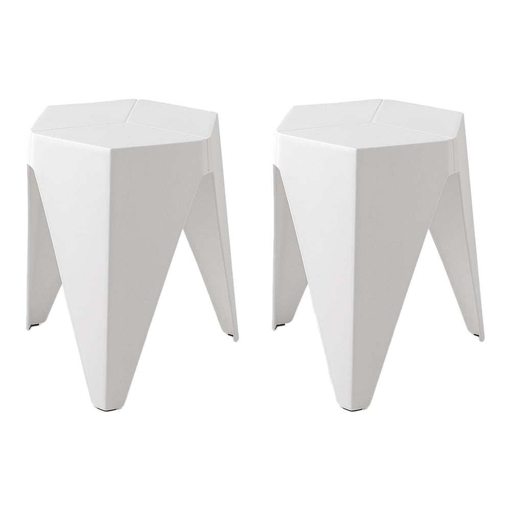 Table & Bar Stools: Artiss 2x Bar Stools Puzzle Plastic Foot Stool White