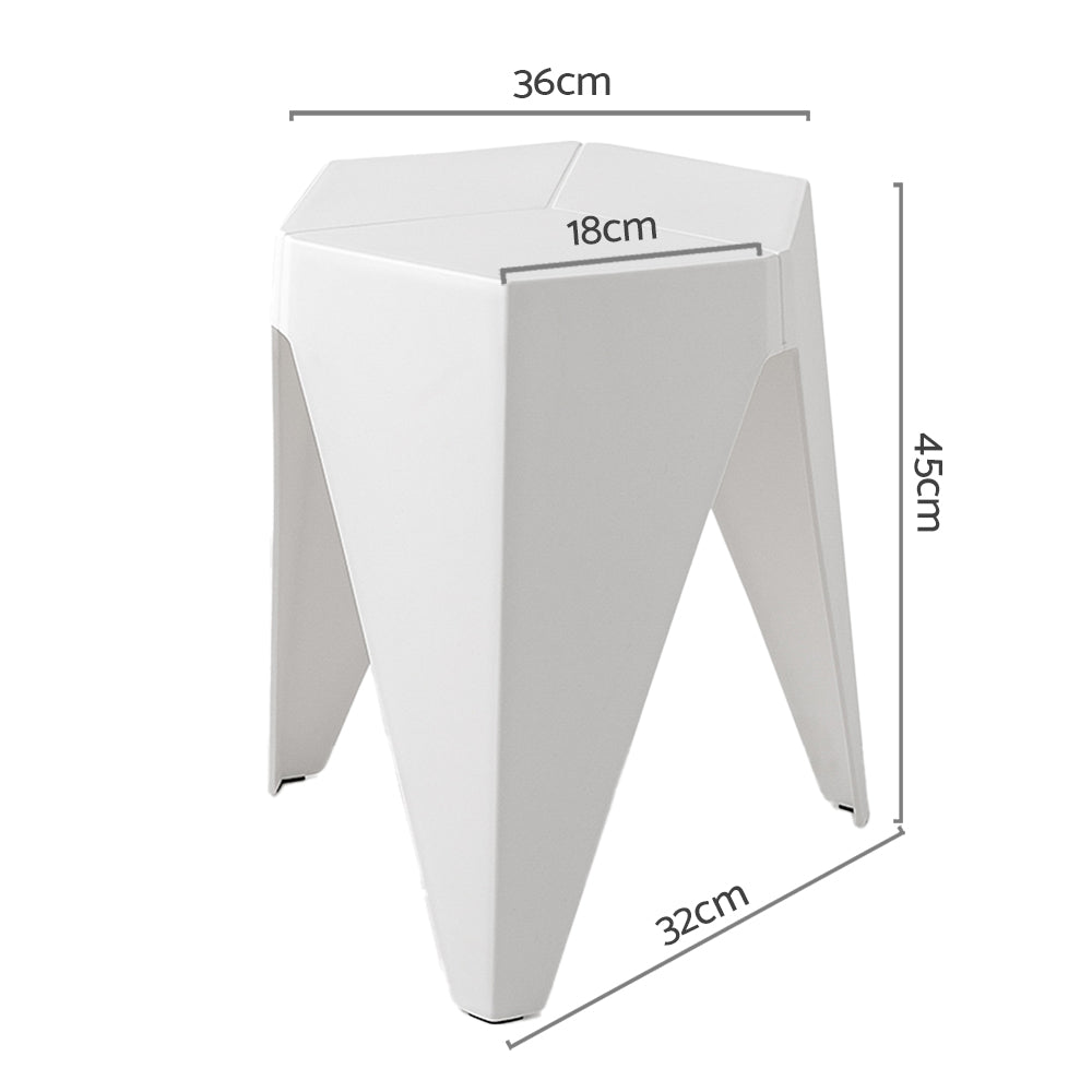 Table & Bar Stools: Artiss 2x Bar Stools Puzzle Plastic Foot Stool White