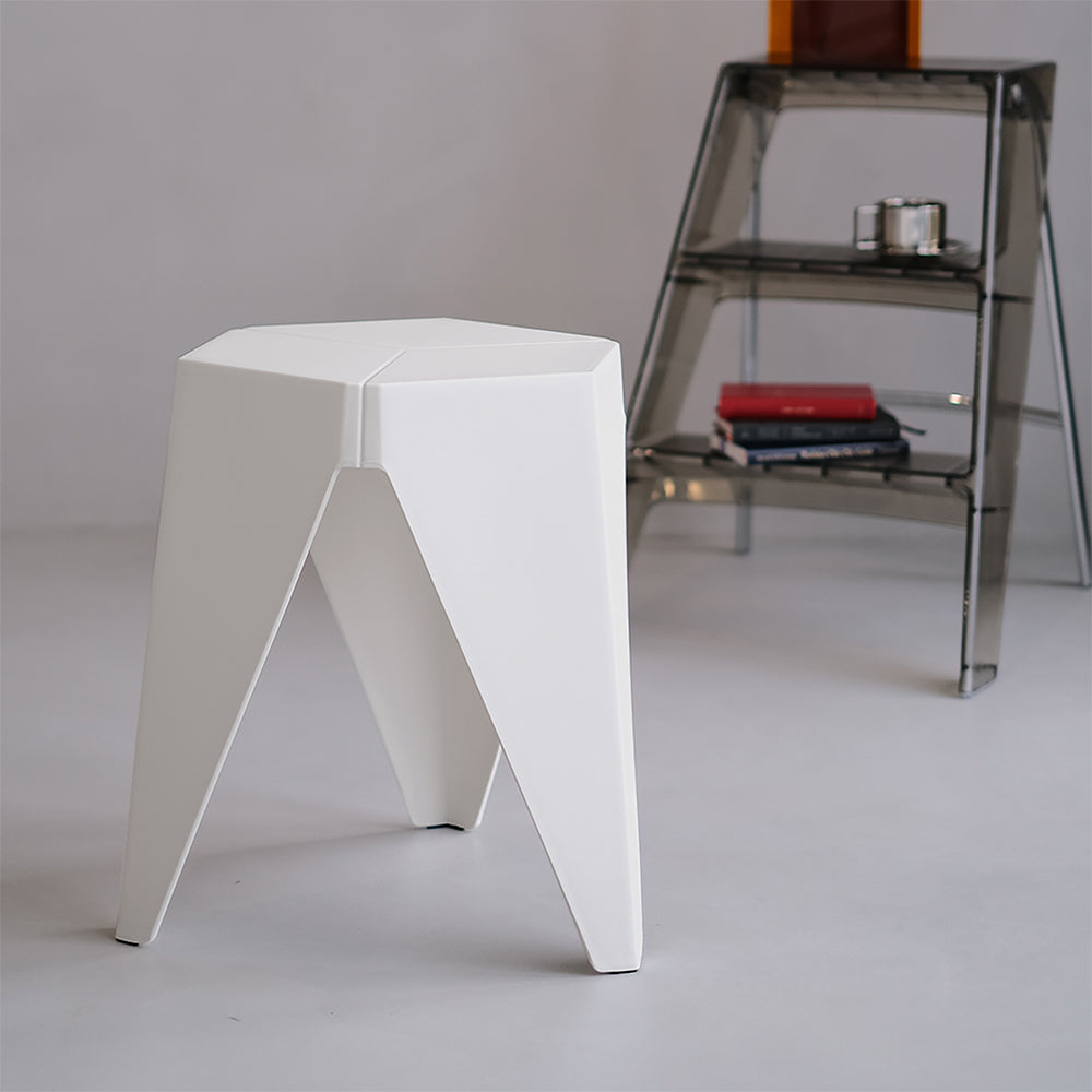 Table & Bar Stools: Artiss 2x Bar Stools Puzzle Plastic Foot Stool White