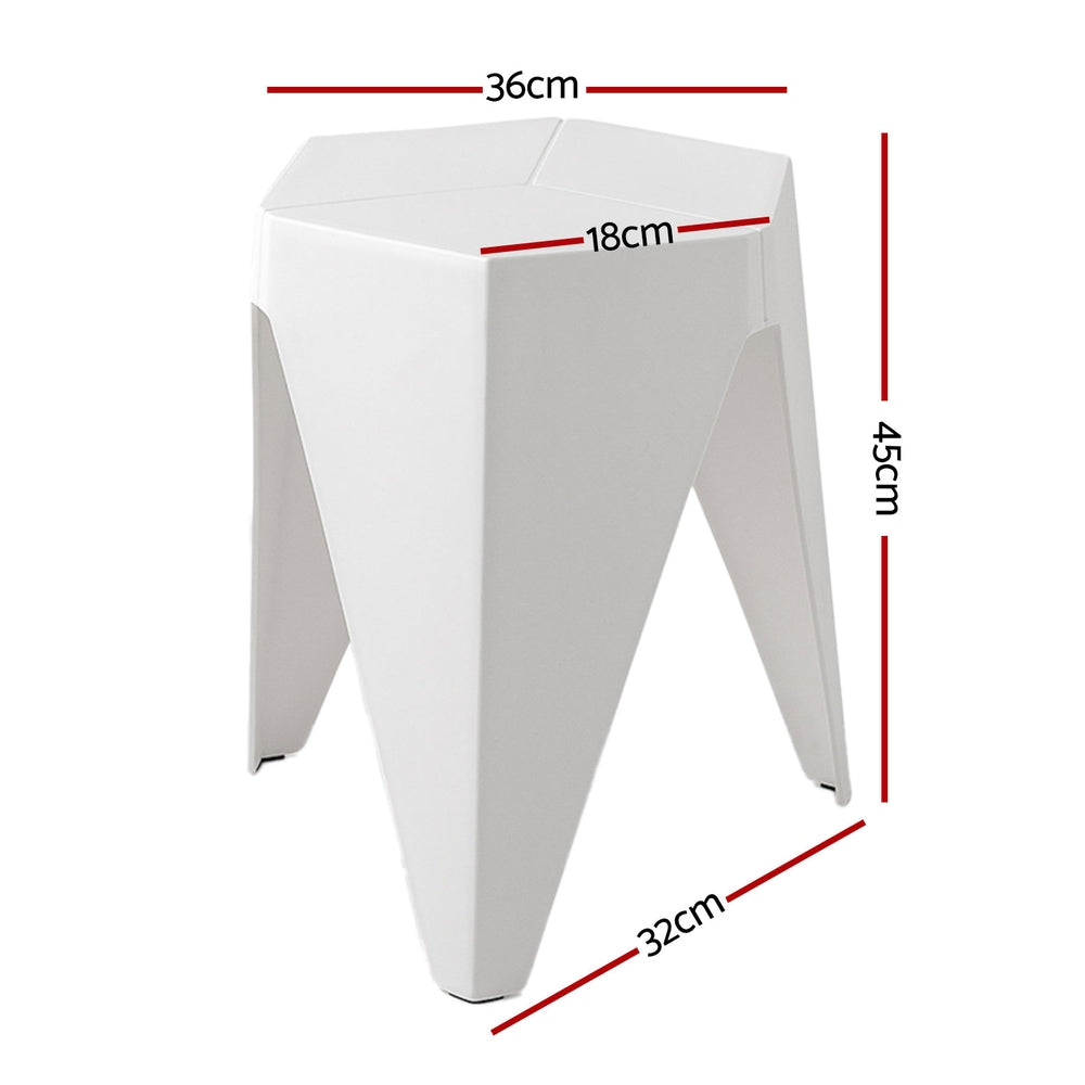 Table & Bar Stools: Artiss 4PC Puzzle Stool Bar Stools Stackable White