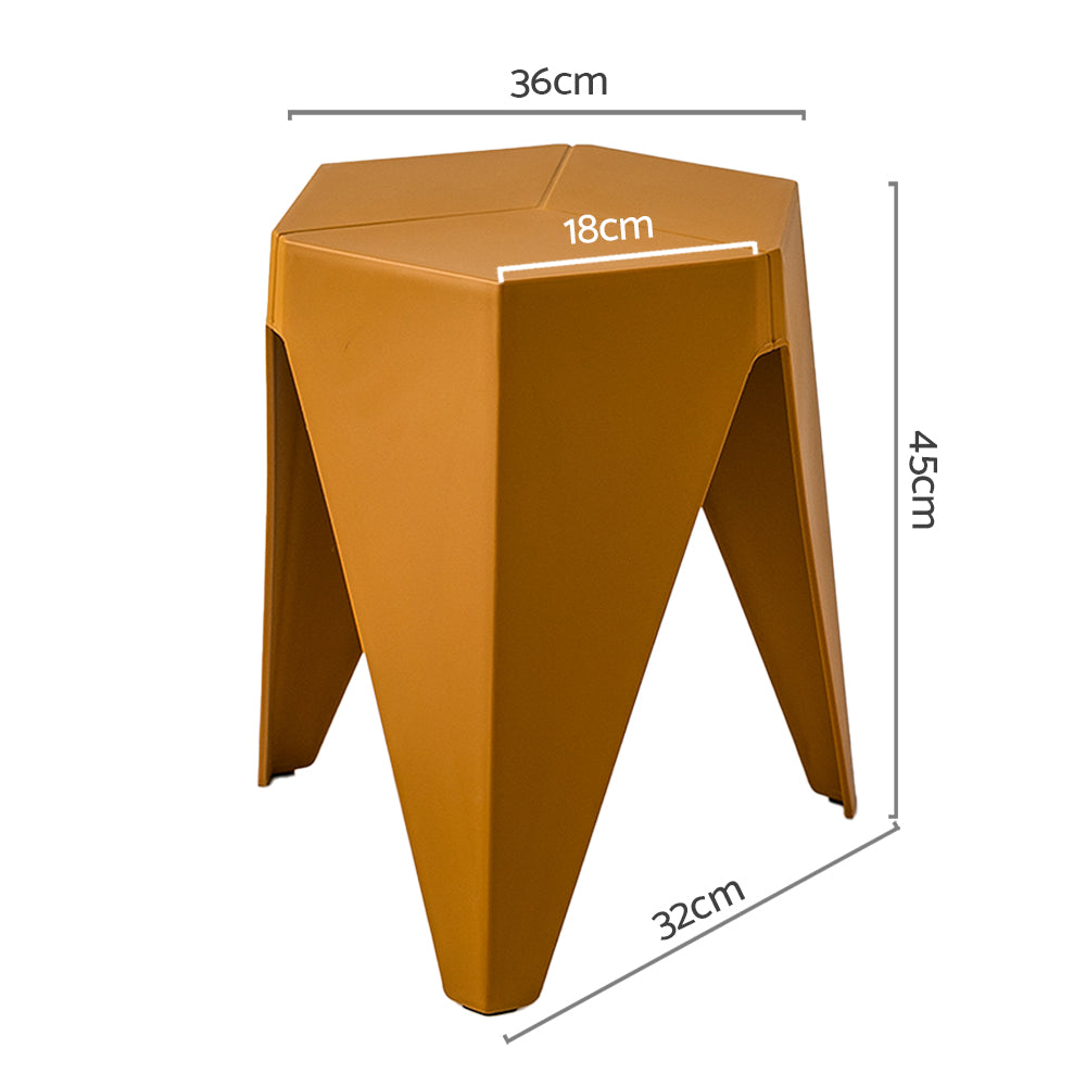 Table & Bar Stools: Artiss 2x Bar Stools Kitchen Dining Chairs Plastic Puzzle Foot Stool Yellow