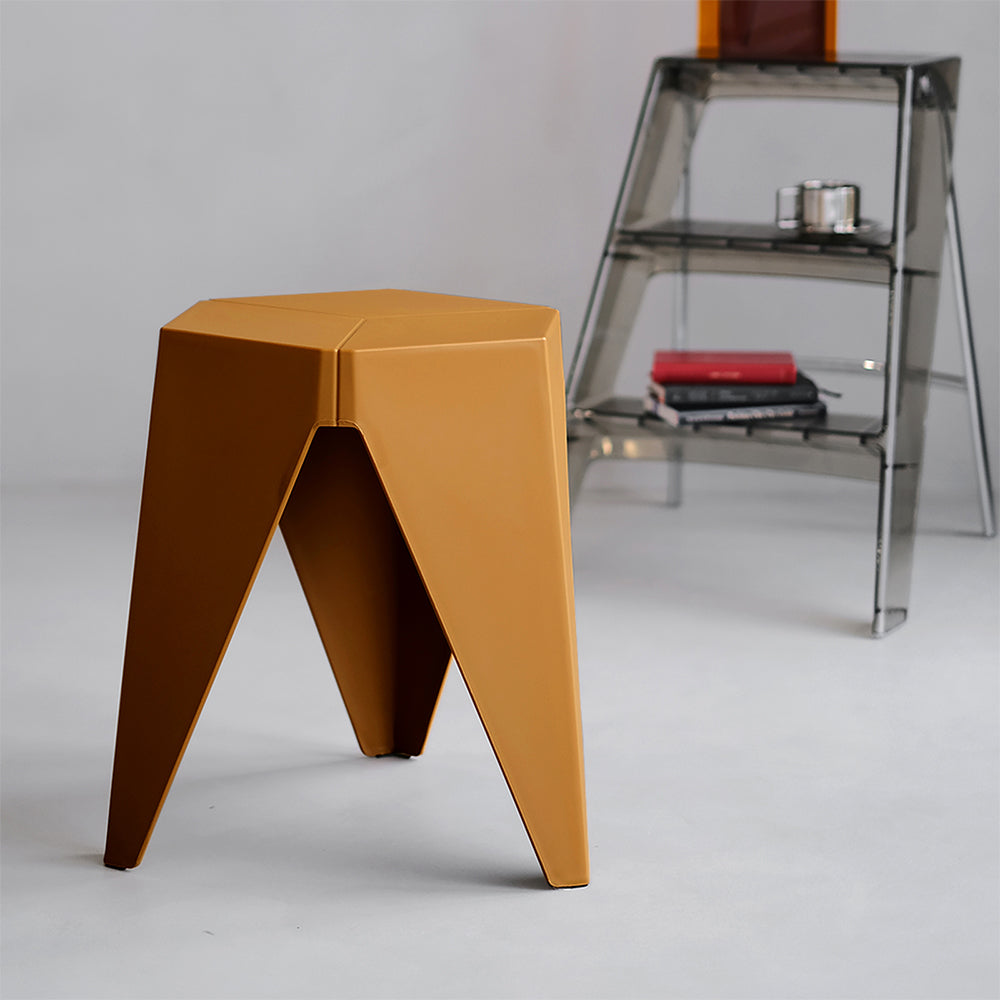 Table & Bar Stools: Artiss 2x Bar Stools Kitchen Dining Chairs Plastic Puzzle Foot Stool Yellow