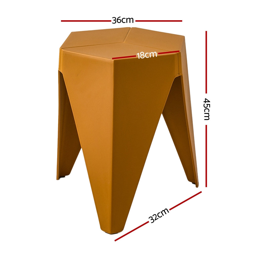 Table & Bar Stools: Artiss 4PC Puzzle Stool Bar Stools Stackable Yellow