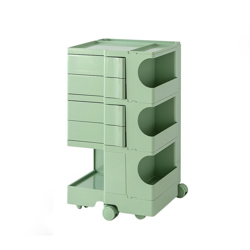 Side Tables: Artiss Storage Trolley Bedside Table 5 Tier Cart Boby Replica Green