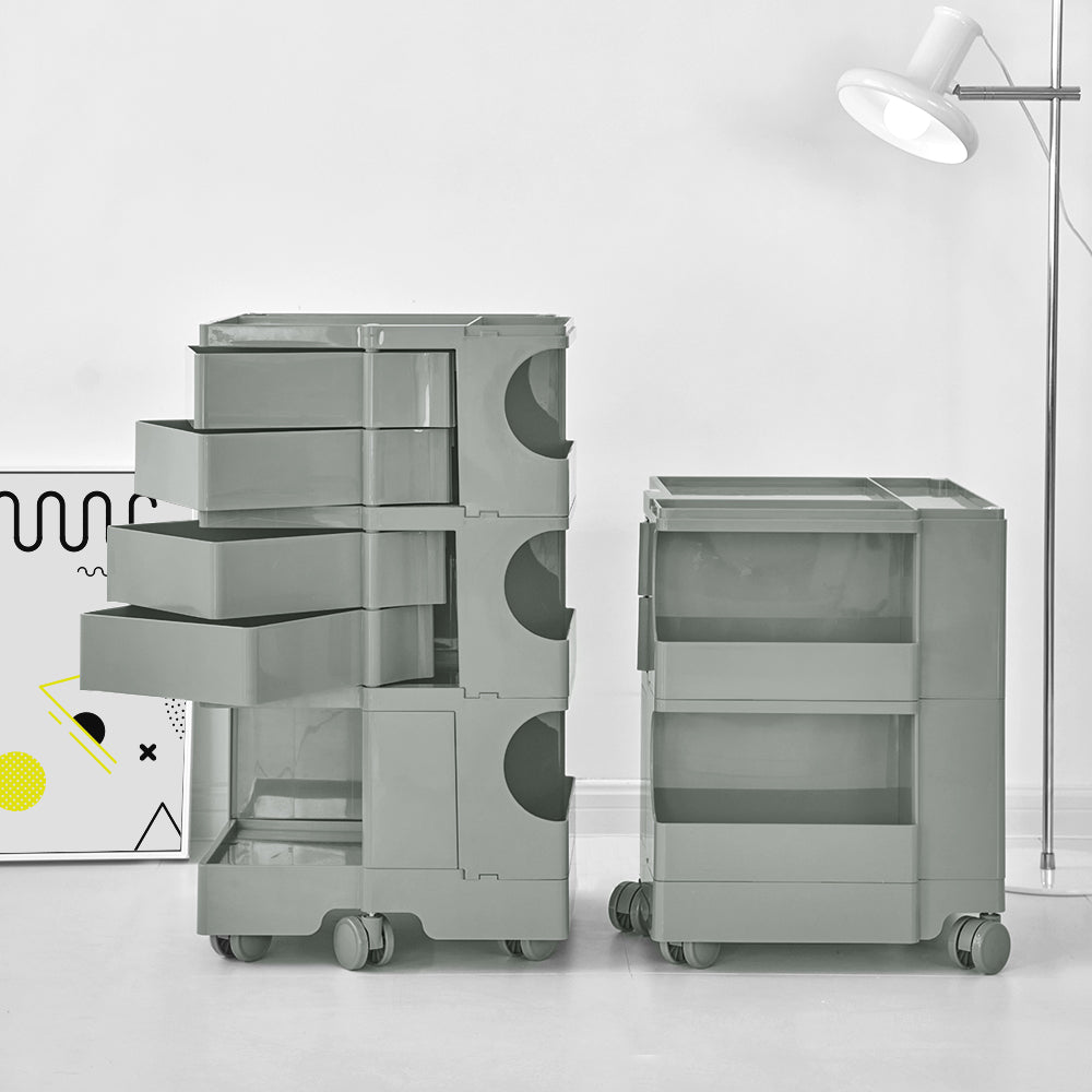 Side Tables: ArtissIn Storage Trolley Bedside Table 5 Tier Cart Boby Replica Grey