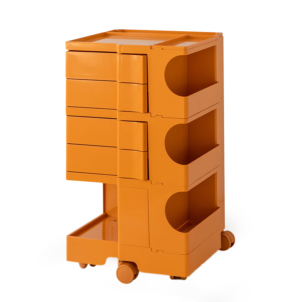 Side Tables: Artiss Storage Trolley Bedside Table 5 Tier Cart Boby Replica Orange