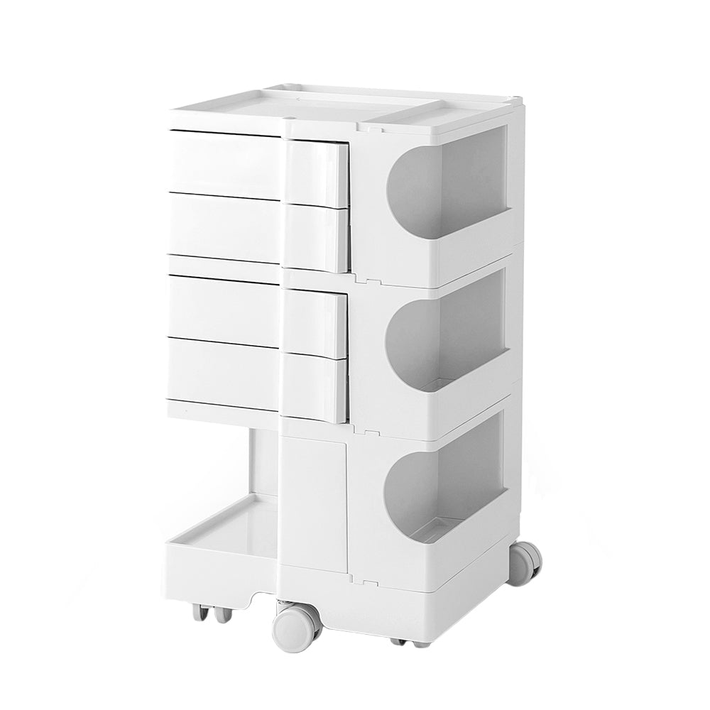 Kitchen & Dining Trolleys: Artiss Storage Trolley Cart Bedside Table 5 Tier White