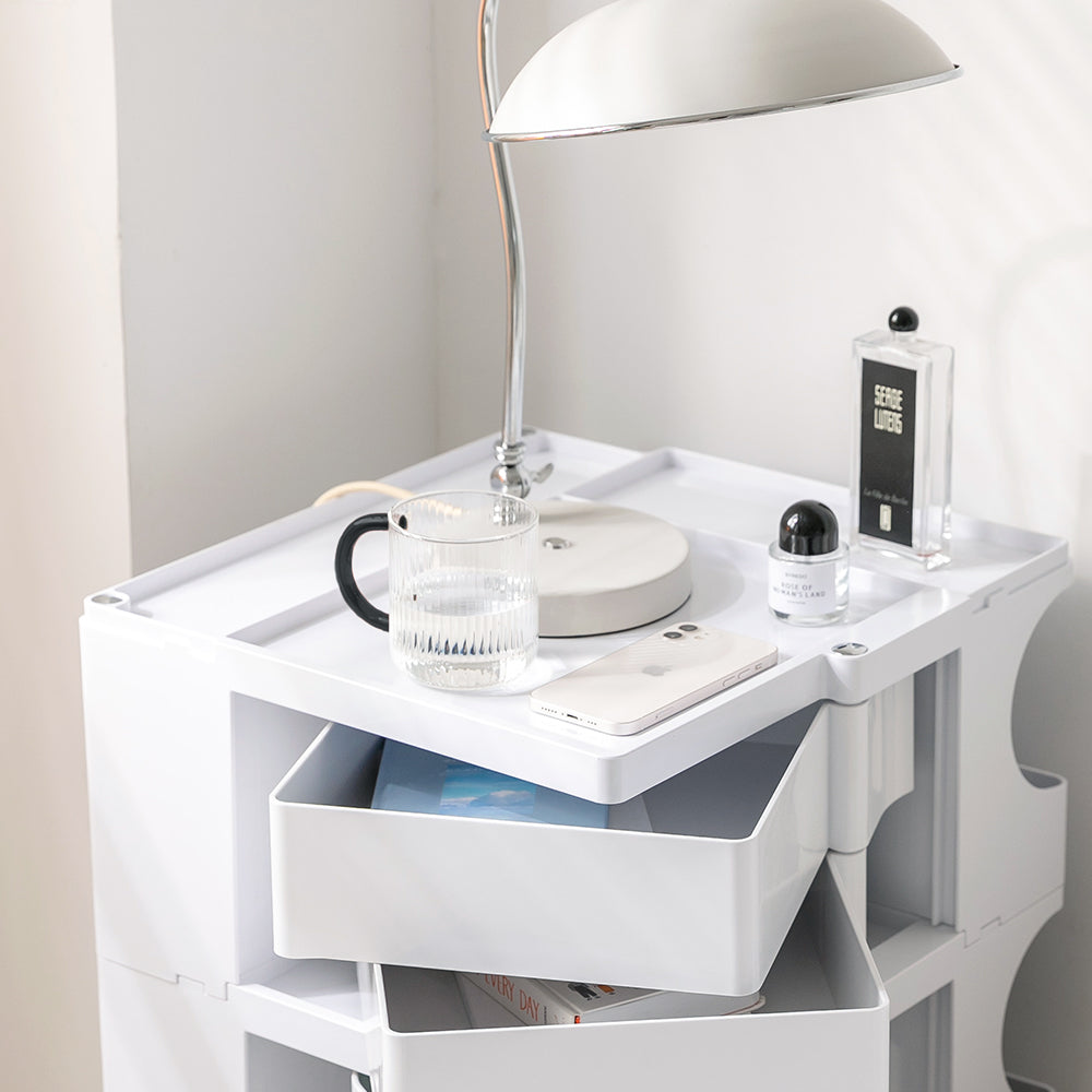 Kitchen & Dining Trolleys: Artiss Storage Trolley Cart Bedside Table 5 Tier White