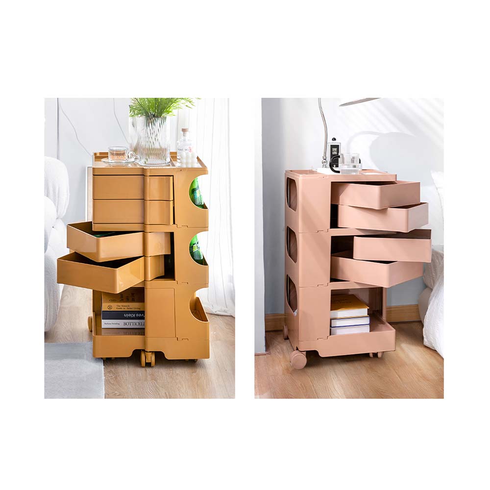 Kitchen & Dining Trolleys: Artiss Storage Trolley Cart Bedside Table 5 Tier White
