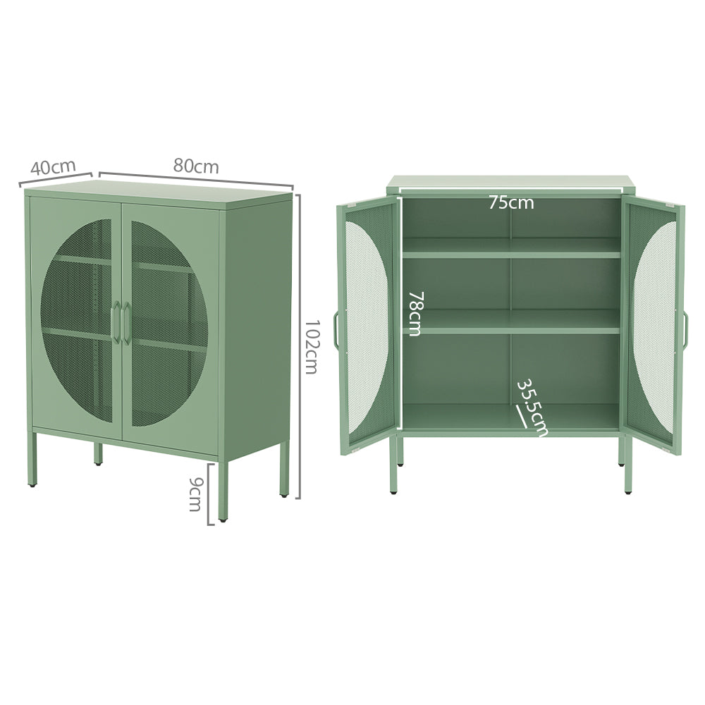 Buffets & Sideboards: Artiss Buffet Sideboard Metal Cabinet - ELSA Green