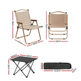 Camp Furniture: Weisshorn 3pc Camping Table Chair Set Outdoor Folding Aluminium Portable Picnic