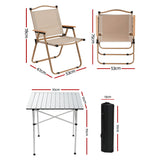 Camp Furniture: Weisshorn 3pc Camping Table Chair Set Outdoor Folding Aluminium Portable Picnic