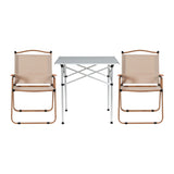 Camp Furniture: Weisshorn 3pc Camping Table Chair Set Outdoor Folding Aluminium Portable Picnic