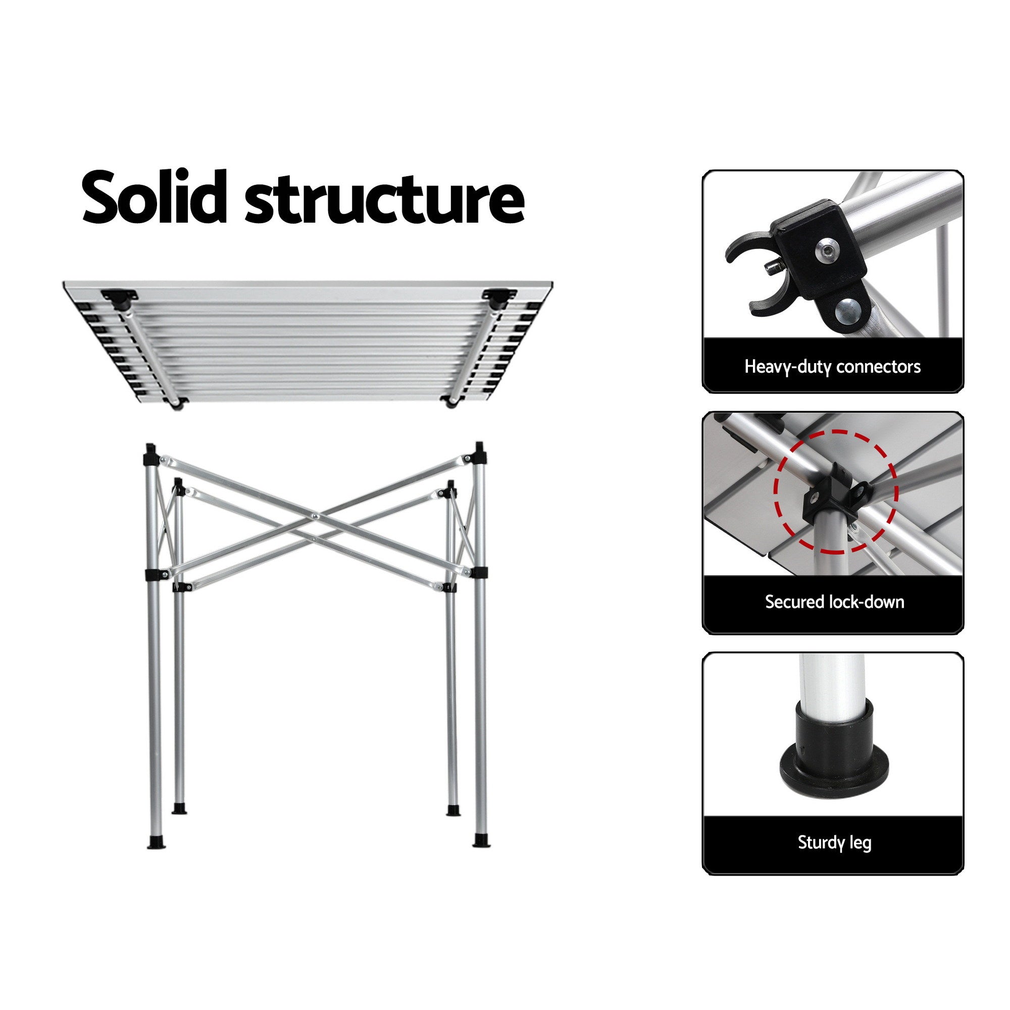 Camp Furniture: Weisshorn 3pc Camping Table Chair Set Outdoor Folding Aluminium Portable Picnic