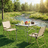 Camp Furniture: Weisshorn 3pc Camping Table Chair Set Outdoor Folding Aluminium Portable Picnic