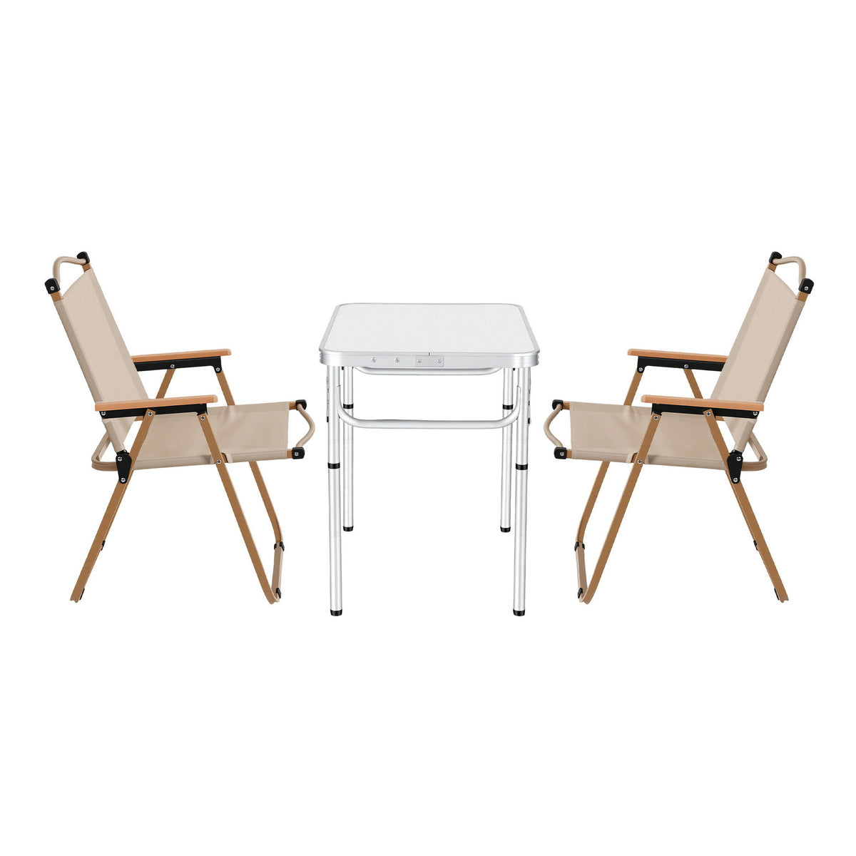 Weisshorn 3pc Camping Table Chair Set Outdoor Folding Aluminium