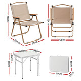 Camp Furniture: Weisshorn 3pc Camping Table Chair Set Outdoor Folding Aluminium Portable Picnic