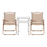 Camp Furniture: Weisshorn 3pc Camping Table Chair Set Outdoor Folding Aluminium Portable Picnic