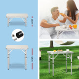 Camp Furniture: Weisshorn 3pc Camping Table Chair Set Outdoor Folding Aluminium Portable Picnic