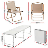 Weisshorn 7pc Camping Table Chair Set Outdoor Folding Aluminium Portable Picnic