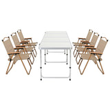 Weisshorn 7pc Camping Table Chair Set Outdoor Folding Aluminium Portable Picnic