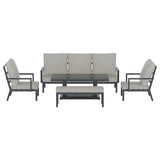 Gardeon 5-Piece Outdoor Furniture Setting Table Chair Set Aluminium Sofa 7-Seater