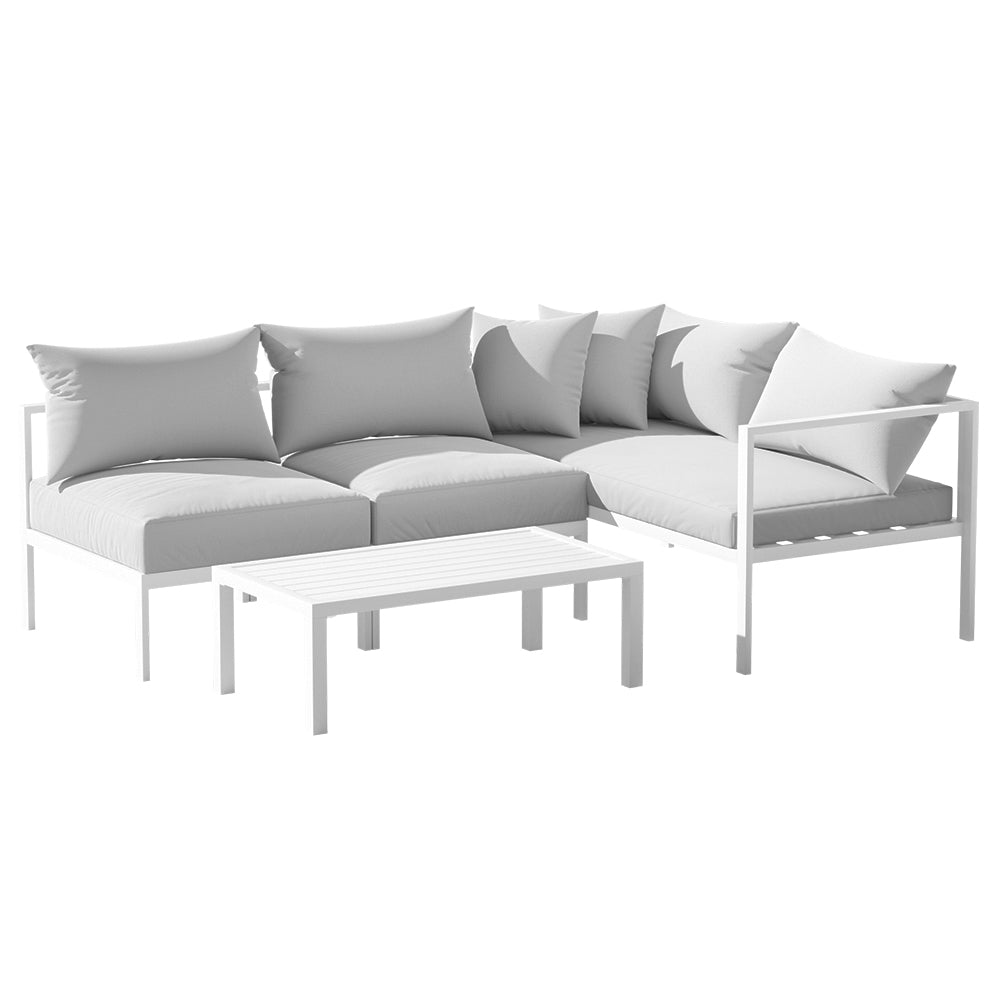 Outdoor Sofas & Lounge Sets: Gardeon 4 Seater Outdoor Sofa Set Aluminium Lounge Setting