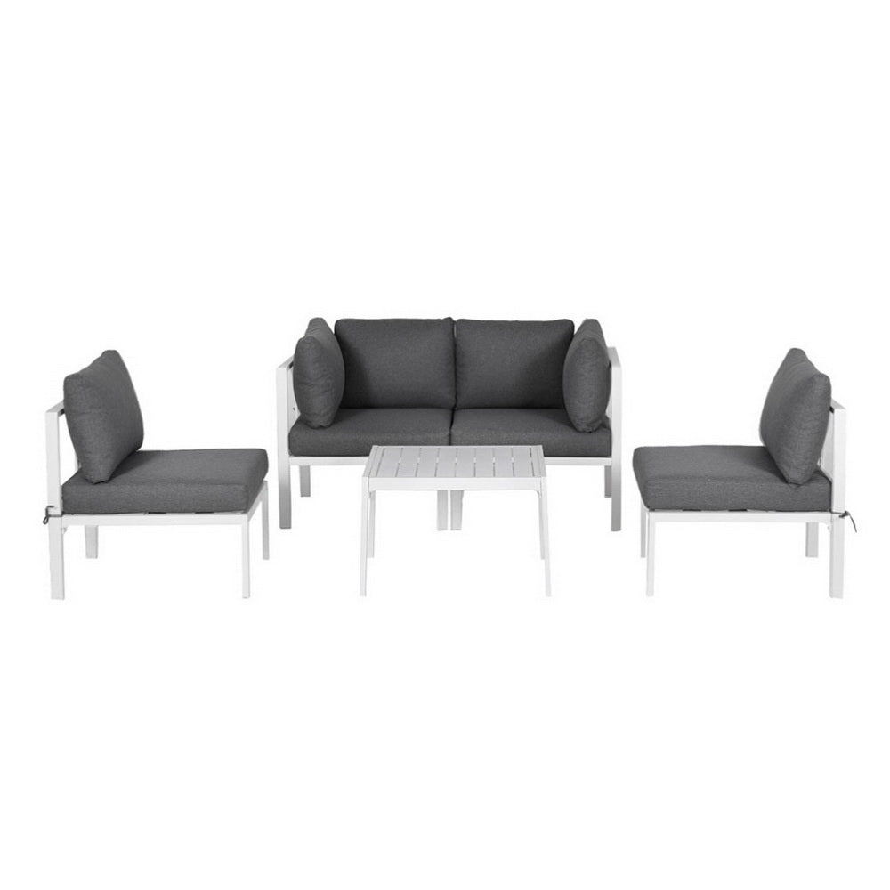 Outdoor Sofas & Lounge Sets: Gardeon 6PCS Outdoor Sofa Set Aluminium Table and Chairs Lounge Patio Furniture