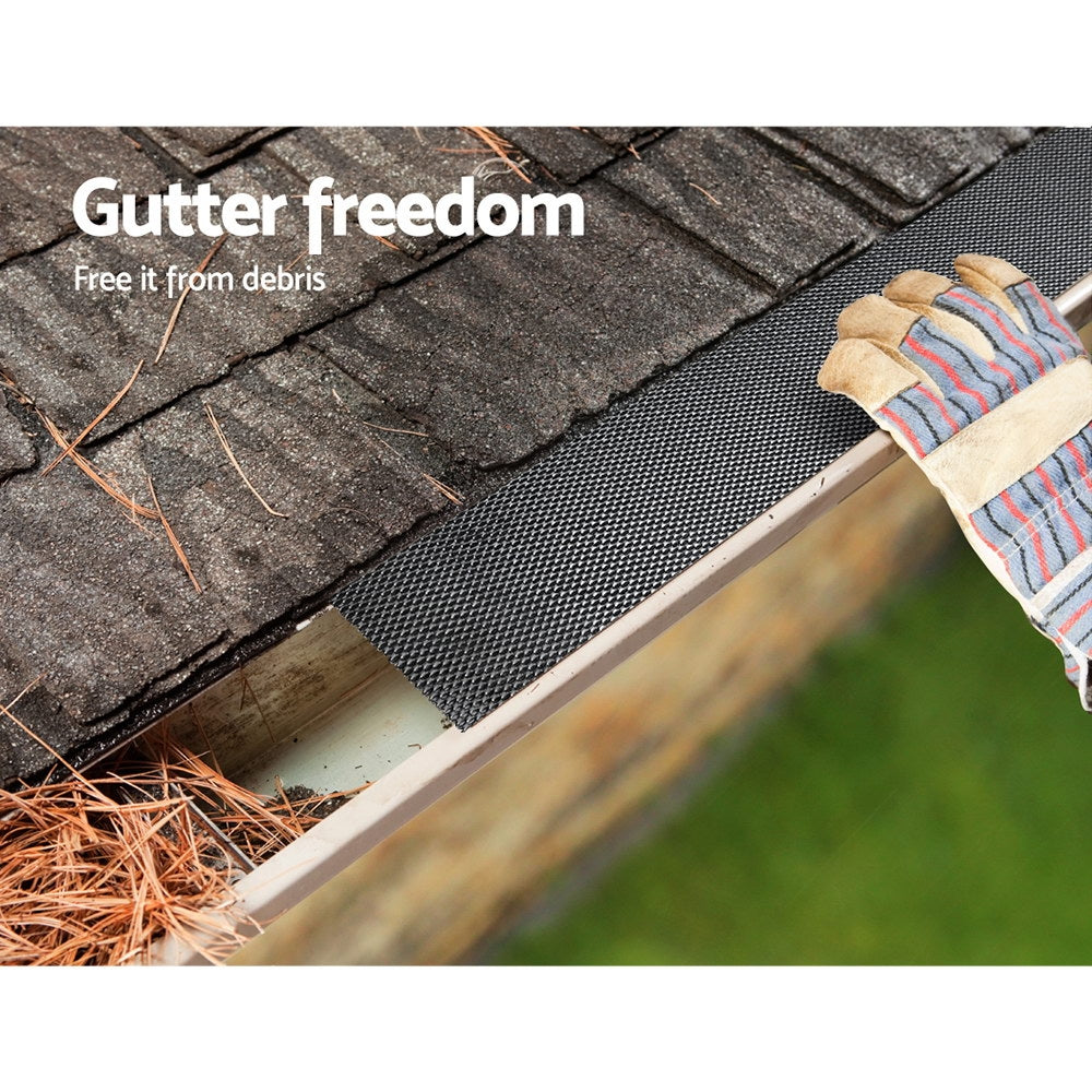 Building Materials: Gardeon Gutter Guard Aluminium Mesh 30M 100x20cm Black