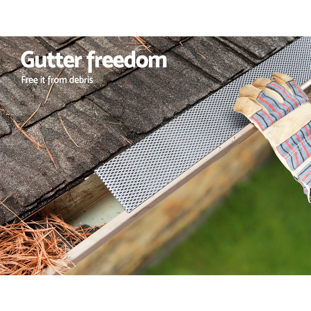 Building Materials: Gardeon Gutter Guard Aluminium Mesh 60M 100x20cm Silver