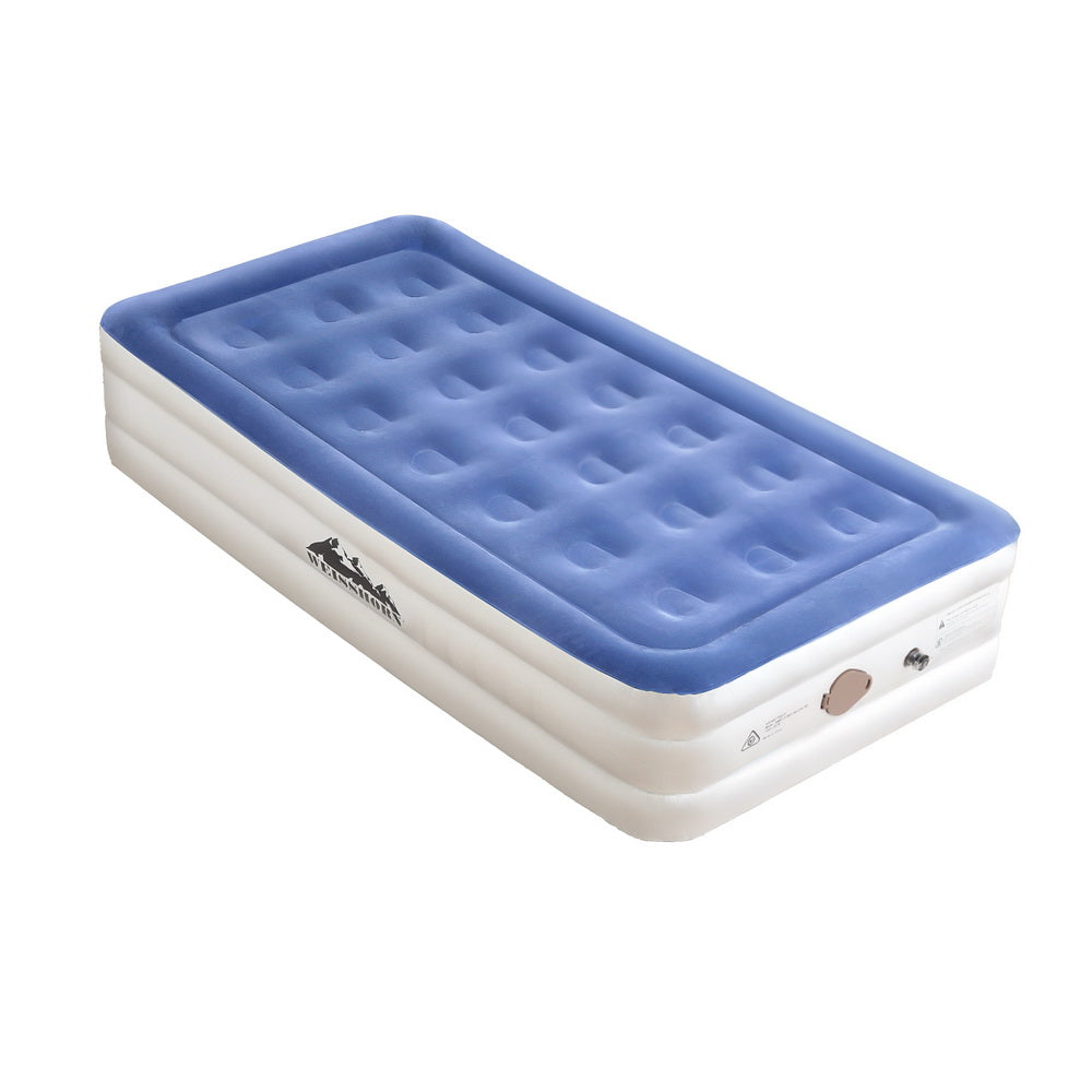 Inflatable Mattresses: Weisshorn Air Mattress Single Inflatable Bed 46cm Cube Airbed