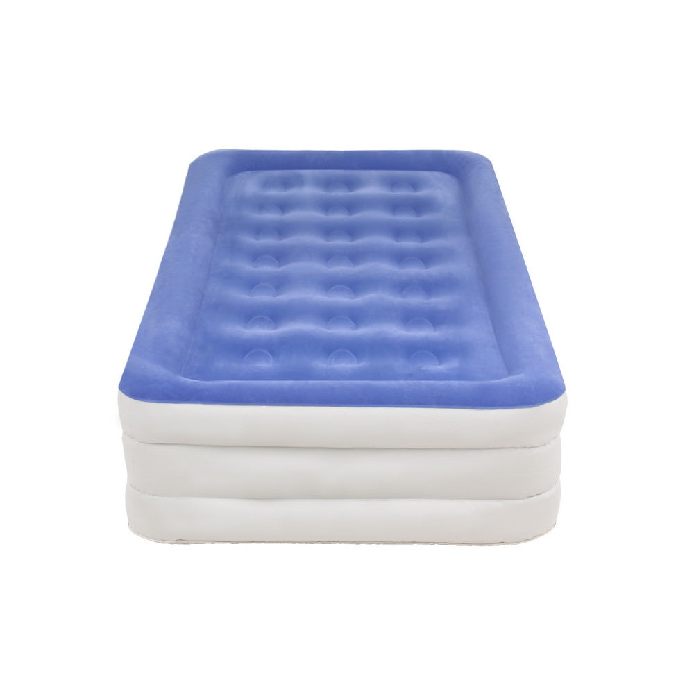 Inflatable Mattresses: Weisshorn Air Mattress Single Inflatable Bed 46cm Cube Airbed