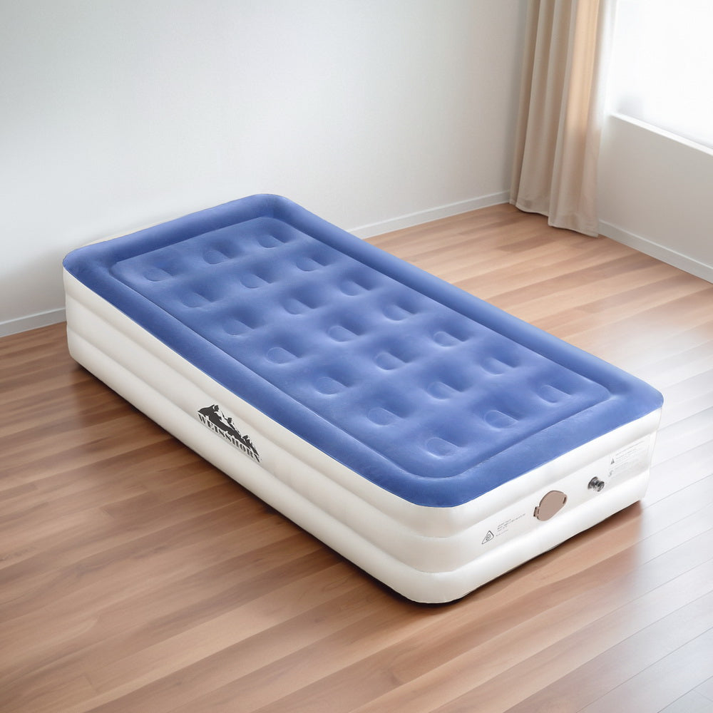 Inflatable Mattresses: Weisshorn Air Mattress Single Inflatable Bed 46cm Cube Airbed